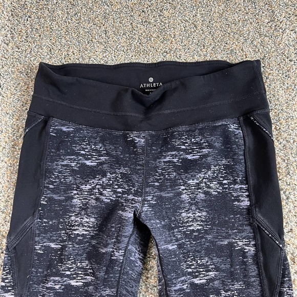 Athleta Crush Connect Capris Leggings Women's Medium Cropped Black Athleisure - Picture 3 of 7